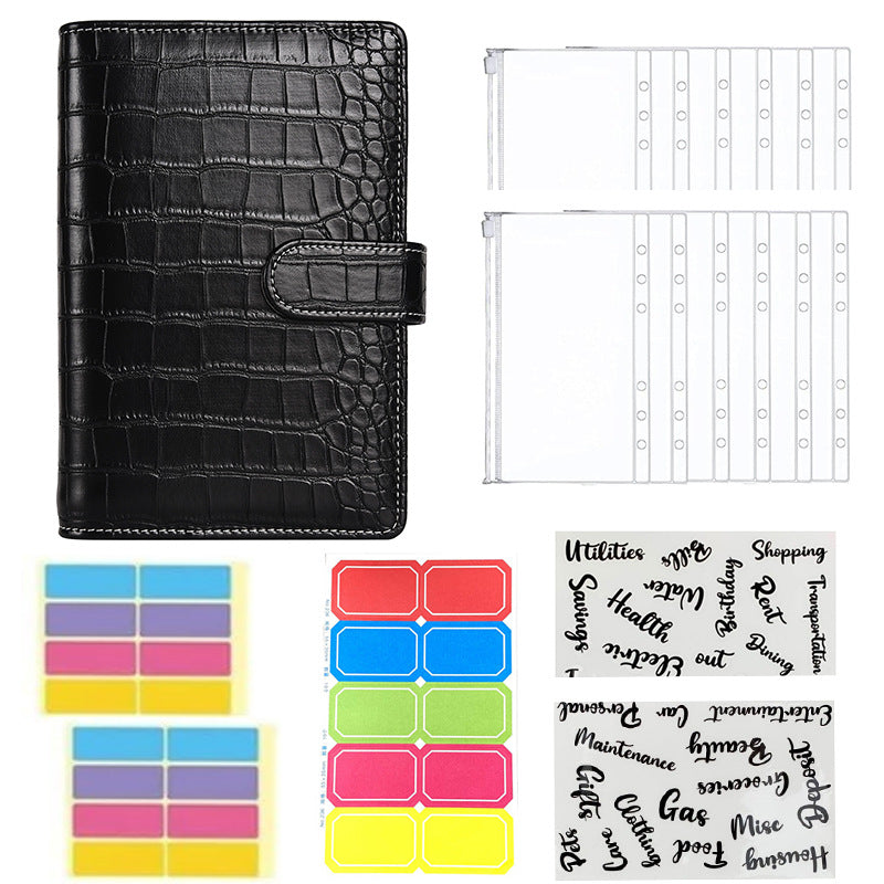 Wholesale Macaron Loose Leaf PU Cash Budget Notebook